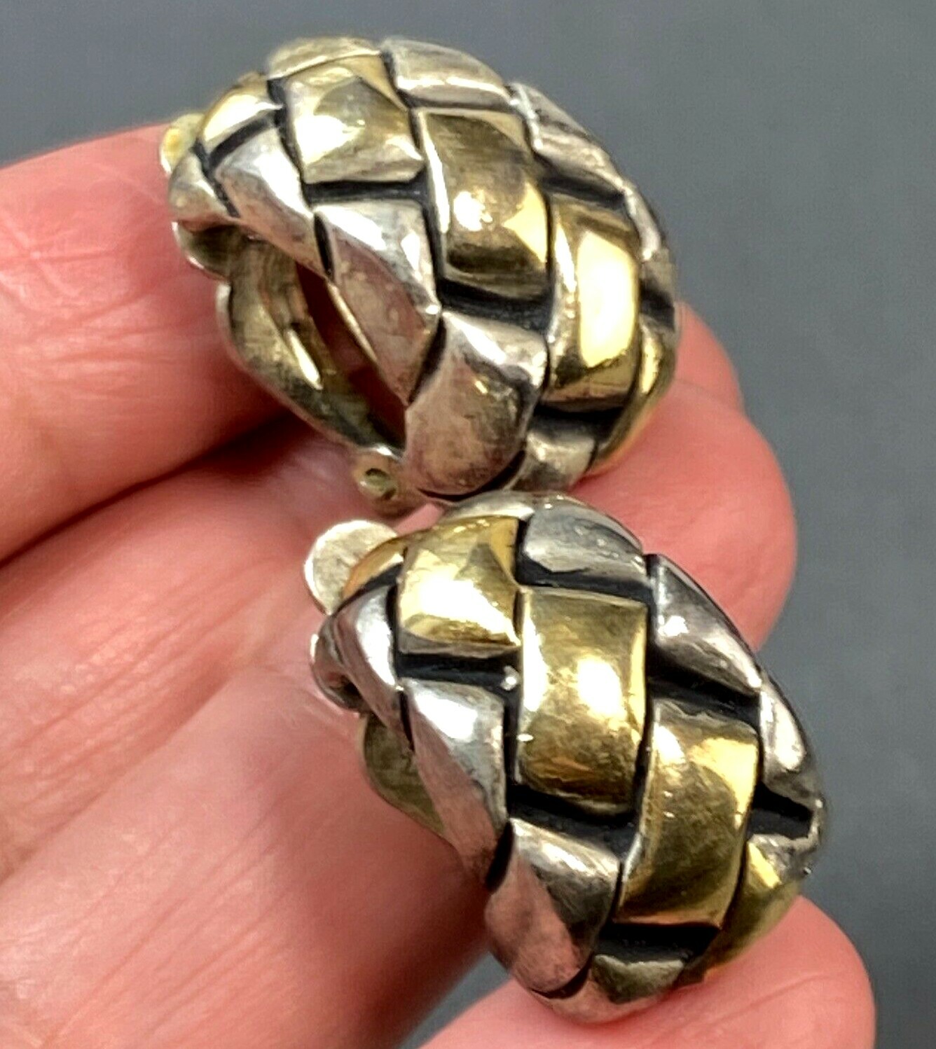 Clip-On 3.5cm Hoop Earrings - Silver Tone White Gold Plated, No Piercing Needed 2 thumbnail image