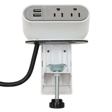 LEGRAND Furniture/Desktop 2 Outlets 2 USB A White 6 ft Cord 120V AC wspc220wh