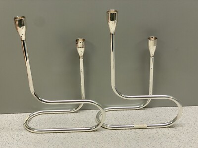 Greggio Masini Silver Candlestick, Set of 2 Store Display With Defects