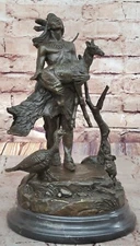 Art Deco Hand Made Bronze Sculpture of Native Indian Chief Christmas Gift Statue