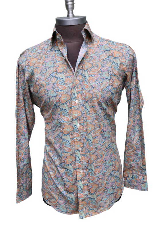 Polo Ralph Lauren Regent Custom Fit Pink Blue Paisley Long Sleeve Button Shirt M