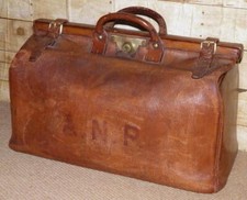 Vintage Thresher & Glenny Large Brown English Leather Gladstone Portmanteau Bag