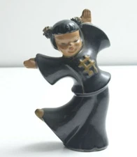 Vintage 1950's Kreiss ceramic figurine Japanese dancing girls 5.75''