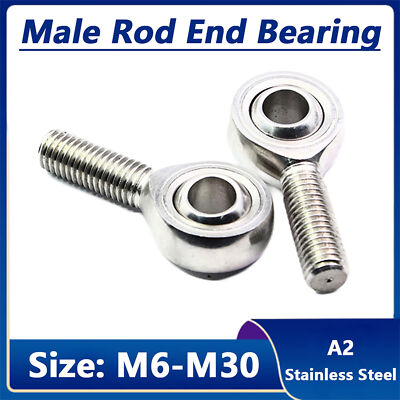 A2/304 Stainless Steel M6-M30 Male Rod End Bearing Joint Righ/Left Hand Thread