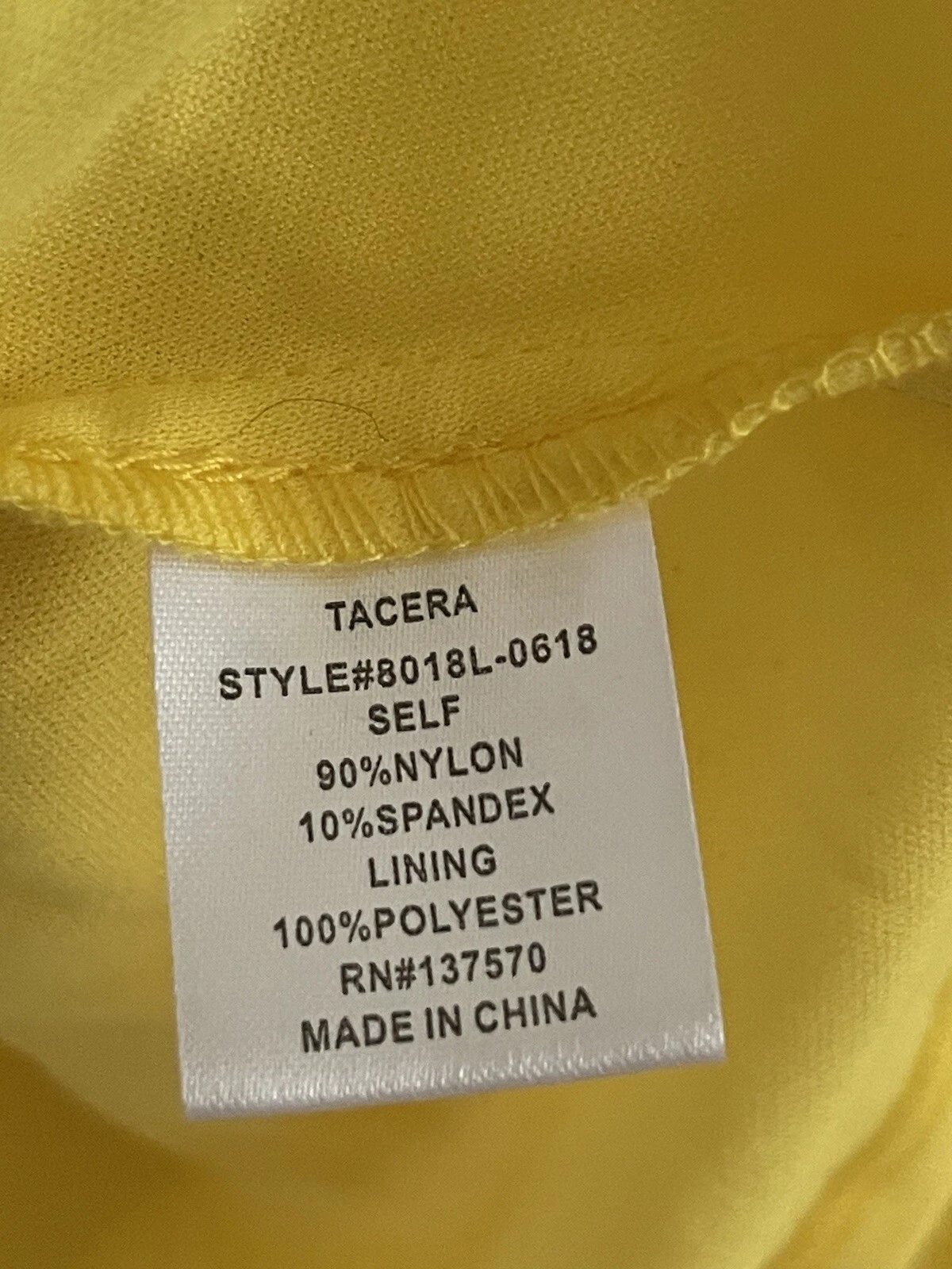 VETEMENTS Abito donna Tacera giallo maniche a campana elasticizzato pizzo overlay foderato taglia media