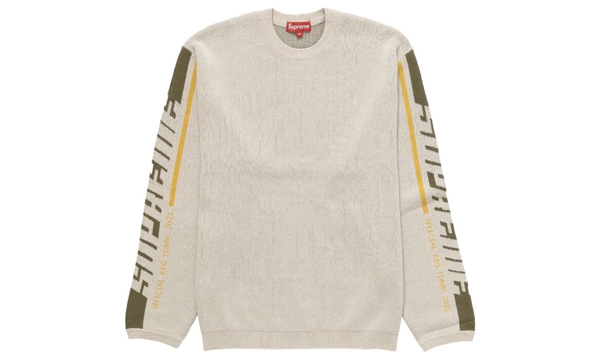 SUPREME Brand New Tan sleeve stripe sweater fall/winter 2021 collection  Size L