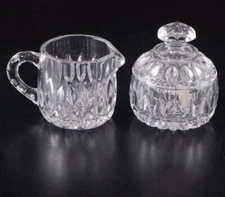 Vintage Gorham Lead Crystal Cream & Sugar Bowl Set Althea Covered  Wedding Gift