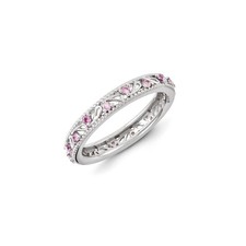 Stackable Expressions Women's Ring Sterling Silver Pink Sapphire, Size 10