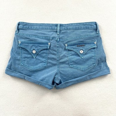 Hudson Women Bright Blue Stretch Hampton Cuffed Denim Jean Shorts W617DLW 30