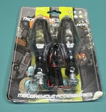 StaCool 2PCS Motorcycle LED Turn Signal Lights Dual Color Red/Amber Waterproof