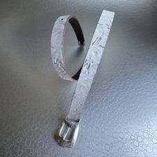 VTG Western 3 PC Ranger Belt White Distress Rub Made in Mexico 1" Wide - Size 32