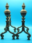Pair of Antique Brass Fireplace Andirons (fire dogs) — photo 9