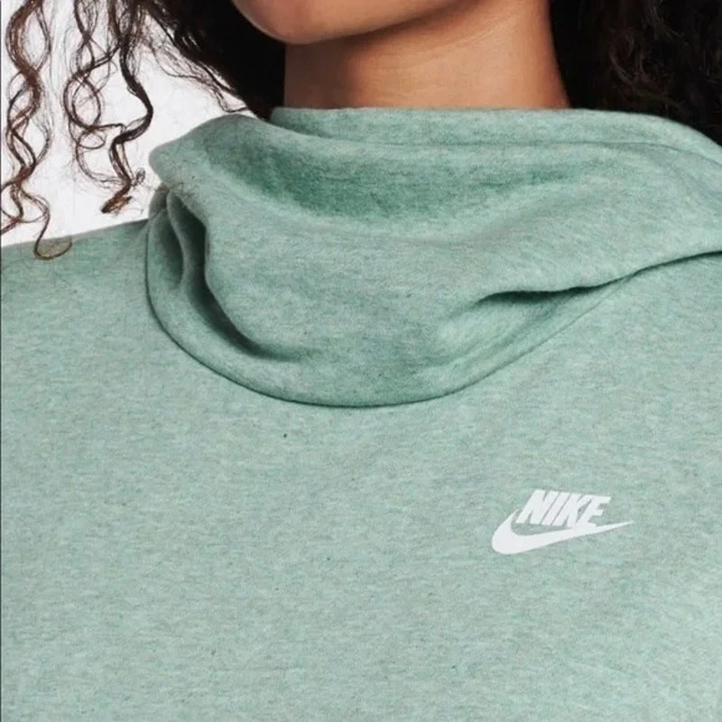 NUEVO Nike Club Sudadera con Capucha Polar Para Mujer Cuello Embudo Verde Jade Talla XL BV4526-357 Foto 2 de 4