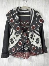 Tribal Aztec Cardigan Womens M Southwestern Knit Snap Front Boho Western Cozy