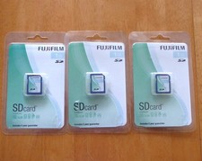 3 x New & Sealed Fujifilm 1GB SD Memory Cards