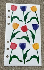 LARGE 3 X 6"  STICKOPOTAMUS BINDER STICKERS: EASTER TULIP FLOWERS *