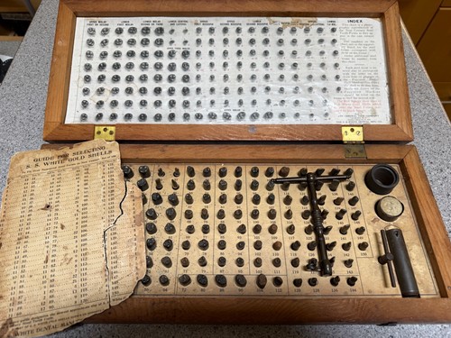 S.S. White Dental Mfg. Co. Pat. 1910 Steel Tooth Forms For Gold Crowns in Case