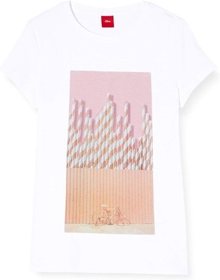 s.Oliver Girls' T-Shirt Summer Shirt Short Sleeve White M/REG 152cm (11-12...