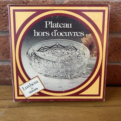Luxhem De Veropa Plateau Hors D'Oeuvres 3 Fächer Glas Relish Dip Tablett MCM