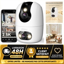 Imou Caméra Surveillance WiFi Intérieur 4K Double Objectif 360°