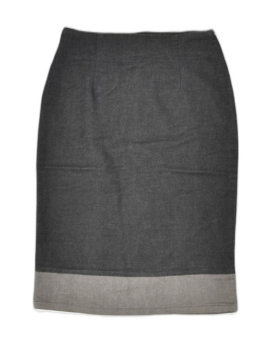 VINTAGE Womens Straight Skirt Small W26 Grey Colourblock Cotton WD26