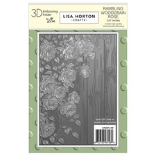 Lisa Horton Crafts Embossing Folder 5"X7"-Rambling Woodgrain Rose