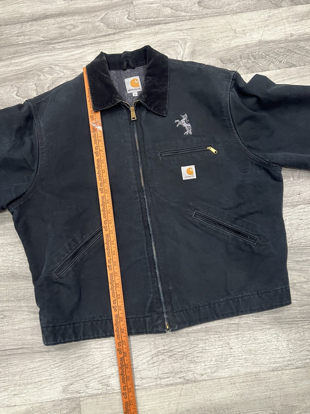 2014 Carhartt J001 Detroit Jacket Size XL Black Colt Rifle Promotion Made in USA image 8
