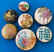 Vintage Hand Painted Satsuma Porcelain Button Collection