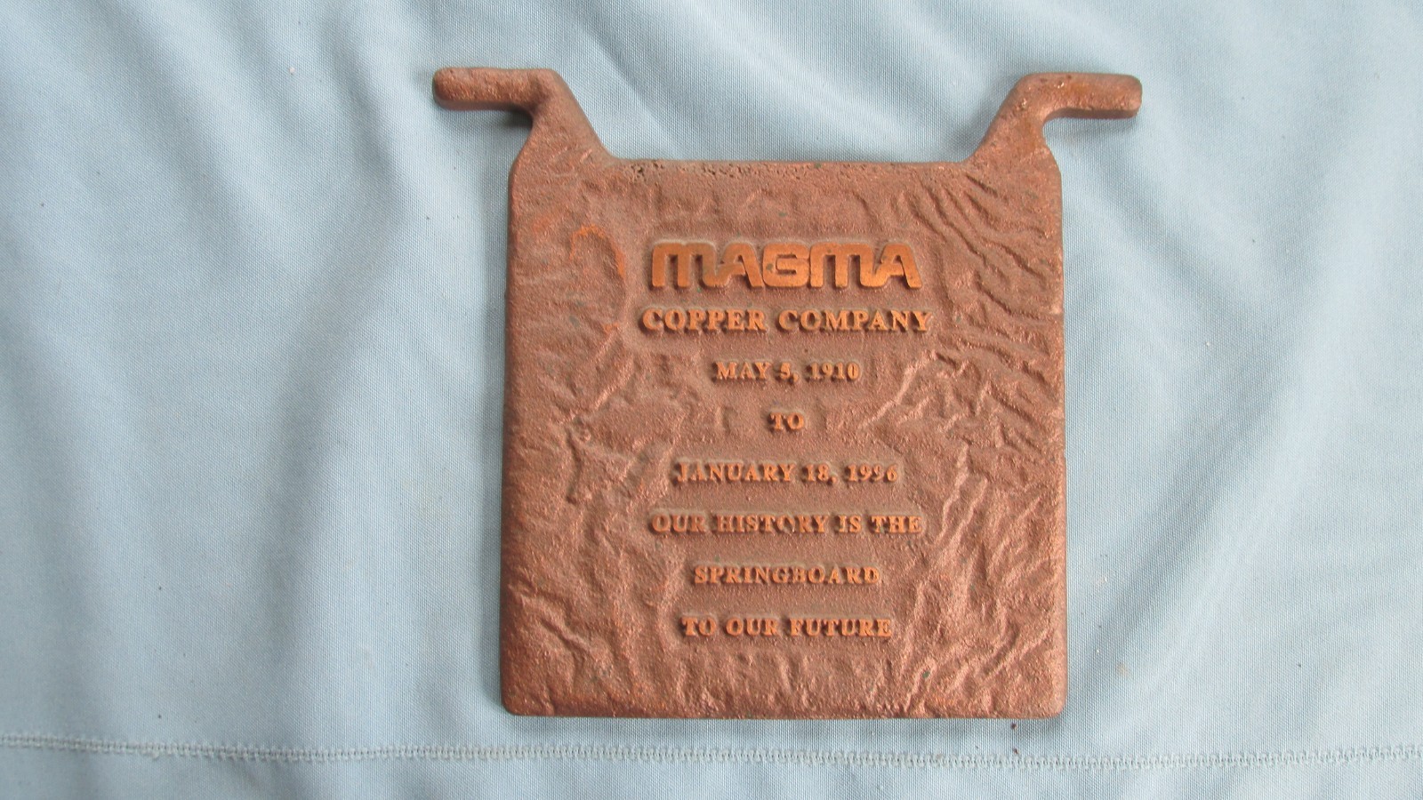 1996 Superior Arizona Magma Copper Co. Large Solid Copper 3.5 Pound "Tombstone"