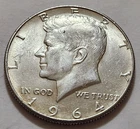1964 John F Kennedy Half Dollar 90% Silver 50c         (XX1)