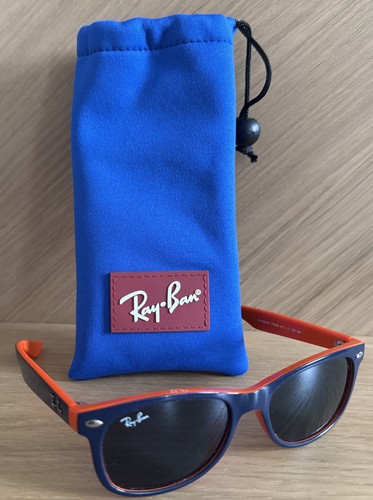 Ray-Ban RJ9052S 178/80 47 Junior Kids Wayfarer Black / Orange Sunglasses used