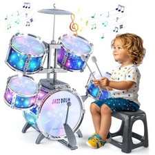 Upgraded Kids Drum Set for Toddlers 1-3, Kids Jazz Drum Ages 3-5, Star Light