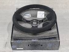Nrg 350mm Reinforced Deep Dish Sport Steering Wheel Black Suede Rst-006-s