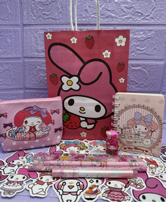 MY MELODY Geschenktüte süß Notizbuch Handtasche Gummistift Bleistift Textmarker Sanrio
