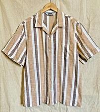 Vtg 70s Triumph of California Flecked Stripe Shirt Mens XL
