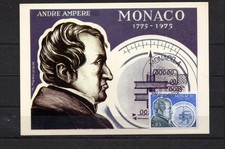 Carte Maximum 1er jour Monaco  1975 André Ampére