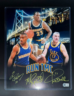 Chris Mullin Mitch Richmond Tim Hardaway Signed Auto NBA Photo Beckett COA RT31