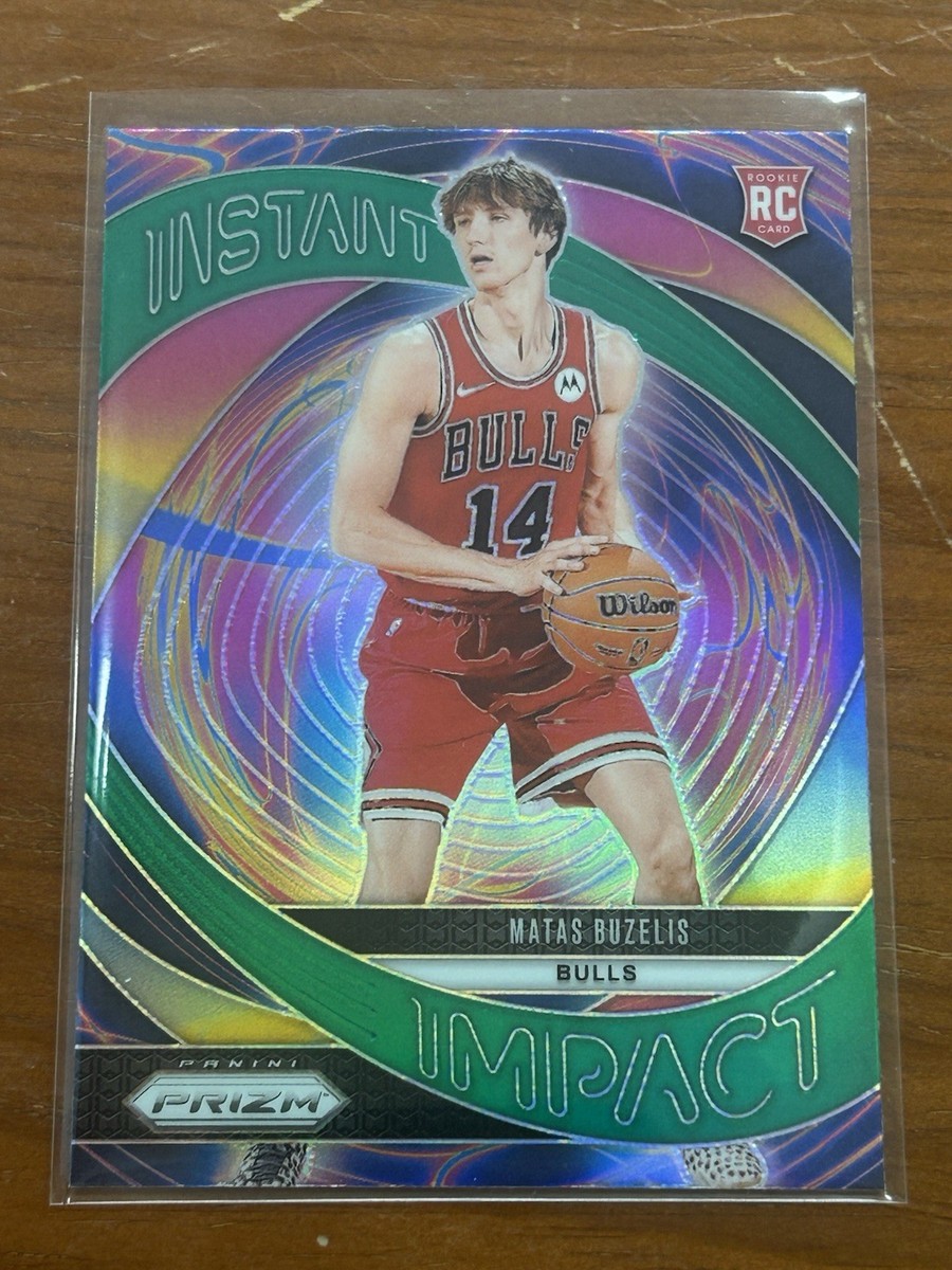 2024-25 Prizm Matas Buzelis Green Prizm Instant Impact Rookie Card