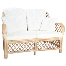 Canapé avec Coussin Rotin Naturel et Lin Fauteuil Salon Salle de Séjour vidaXL