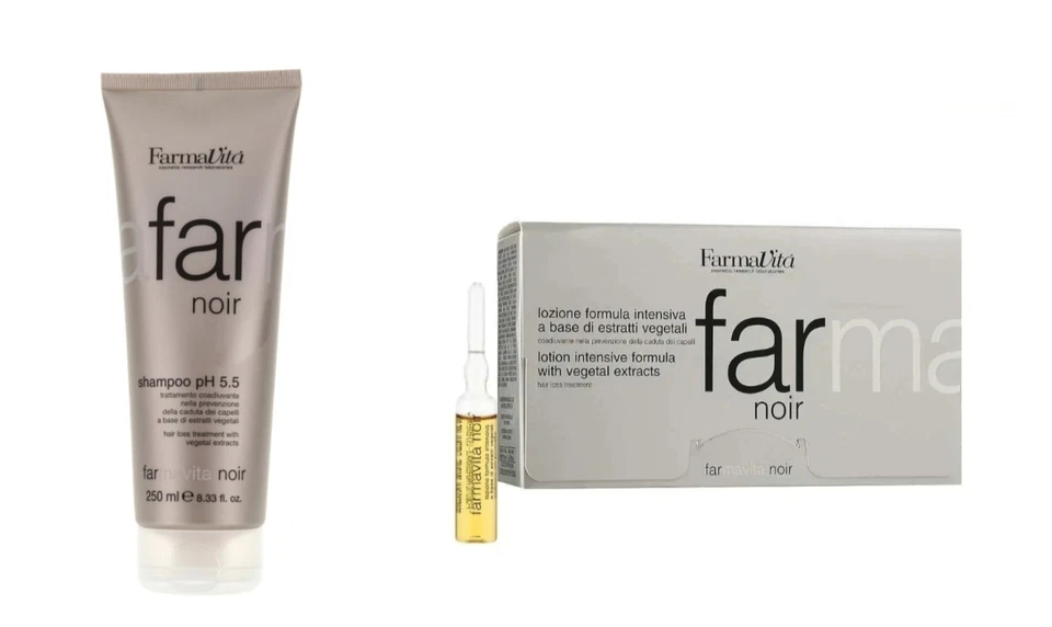 Farmavita Noir Intensive Lotion 12 Ampullen à 8 ml + Shampoo Gegen Haarausfall - Bild 1 von 1