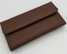 Buxton Organizer Clutch Wallet Coin Purse Checkbook Organizer Brown Leather