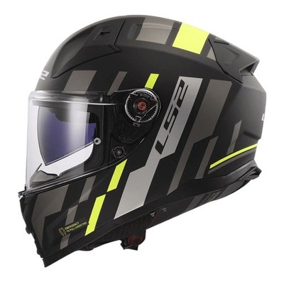 LS2 FF811 Vector II Tron Helmet - Matte Black / Hi-Vis Yellow (XL)XL