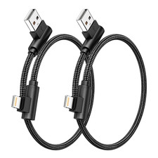 Iphone Charger 1Ft 90 Degree 2 Pack Mfi Certified Elbow Short Lightning Cable