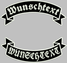 Rückenpatch  Rocker SET , Top und Bottom Rocker Aufnäher mit Wunschtext bis 45cm