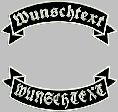 Rückenpatch  Rocker SET , Top und Bottom Rocker Aufnäher mit Wunschtext bis 45cm