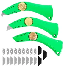 3 Pcs Roofing Knife with Hook Blade Carpet Knife Utility for Drywall, Vinyl, ...
