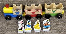 Disney Mickey Mouse Wooden Toy Train Set 4 Figures Melissa  Doug All Aboard