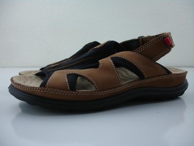 Women's 8 8.5 39 Ecco Soft 7 Tan Nubuck Leather Slingback Sandals Comfort Wedge