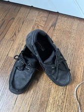 SPERRY Black Lanyard Kids 4M Shoes Top Spider Penny Loafers