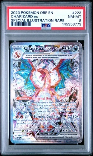 2023 POKEMON OBF EN-OBSIDIAN FLAMES SPECIAL ILLUSTRATION RARE CHARIZARD EX PSA 8